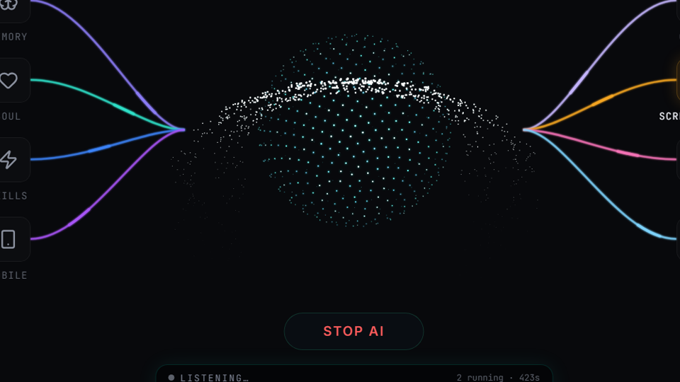 AI workflow graph in DIGI BIZ OS showing chained steps
